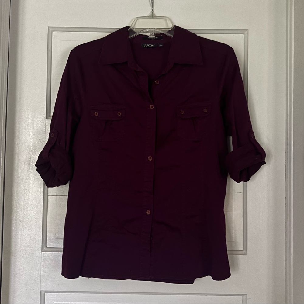 Apt. 9 Women's Dark Purple Button-Down Shirt